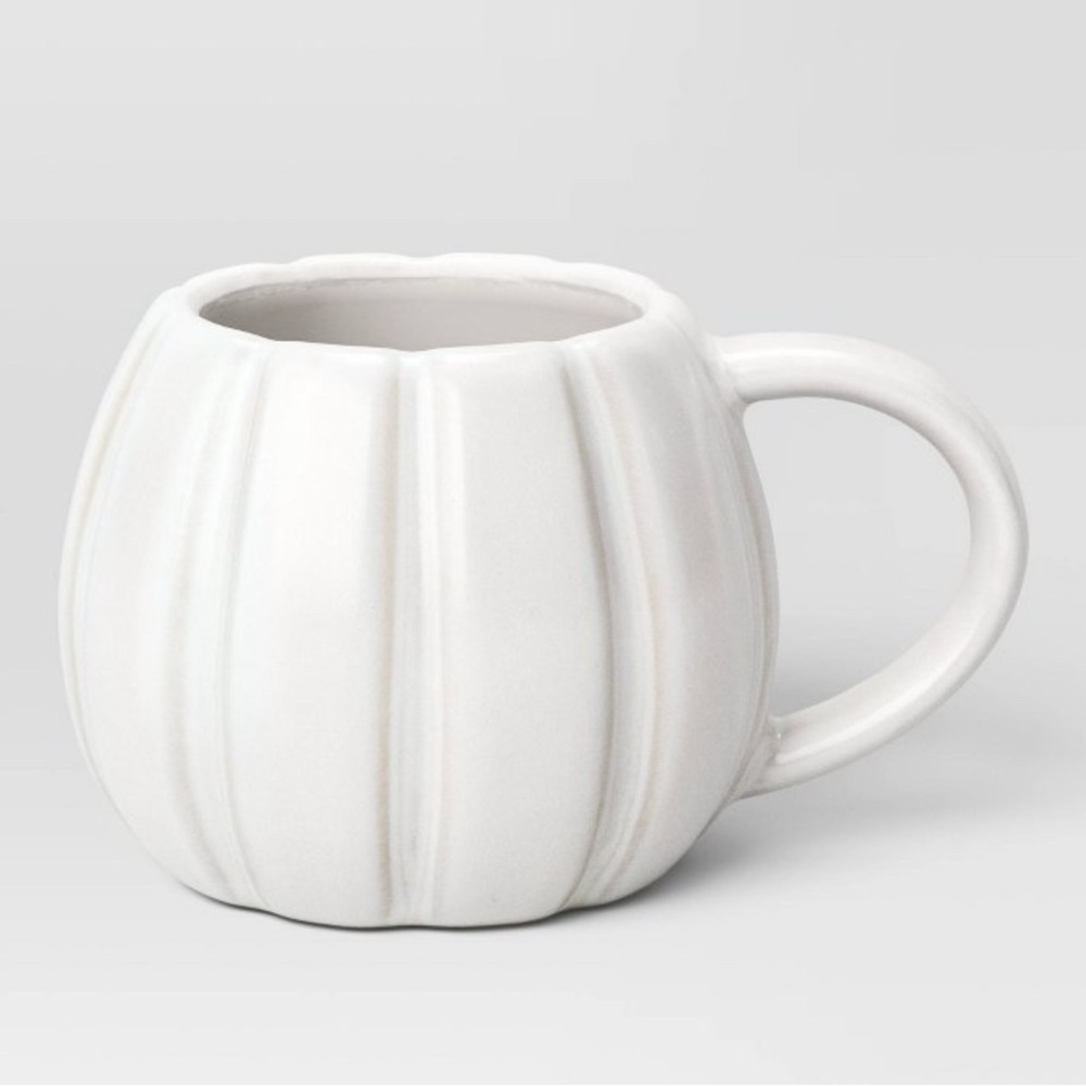 Hyde & Eek 2024 Fall Autumn stoneware white ivory pumpkin mug new